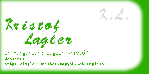 kristof lagler business card